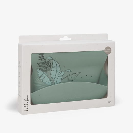 KikkaBoo Platinum Silicone Flora Sage Σαλιάρα Σιλικόνης με Τσέπη Συλλογής Τροφών 6+ Μηνών