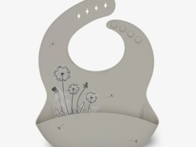 KikkaBoo Platinum Silicone Flora Sand Σαλιάρα Σιλικόνης με Τσέπη Συλλογής Τροφών 6+ Μηνών