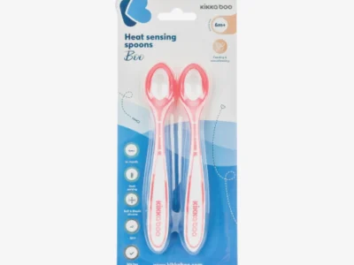 KikkaBoo Boo Pink Σετ 2 Κουταλιών Αισθητήρα Θερμοκρασίας 6+ Μηνών BPA Free
