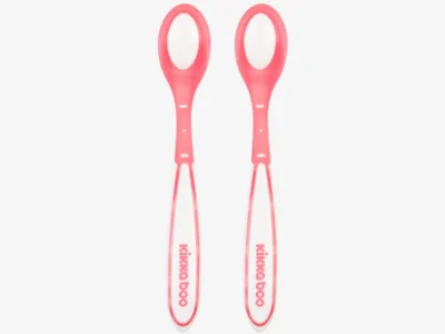KikkaBoo Boo Pink Σετ 2 Κουταλιών Αισθητήρα Θερμοκρασίας 6+ Μηνών BPA Free
