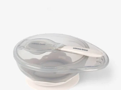 KikkaBoo Suction Bowl Beige Μπολ Φαγητού με Βεντούζα & Κουτάλι 250ml 4+ Μηνών BPA Free