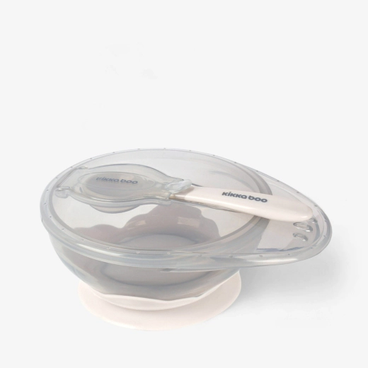 KikkaBoo Suction Bowl Beige Μπολ Φαγητού με Βεντούζα & Κουτάλι 250ml 4+ Μηνών BPA Free