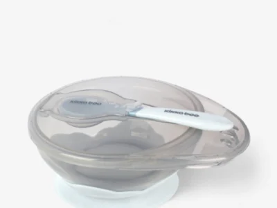 KikkaBoo Suction Bowl Blue Μπολ Φαγητού με Βεντούζα και Κουτάλι 250ml BPA Free 4+ Μηνών