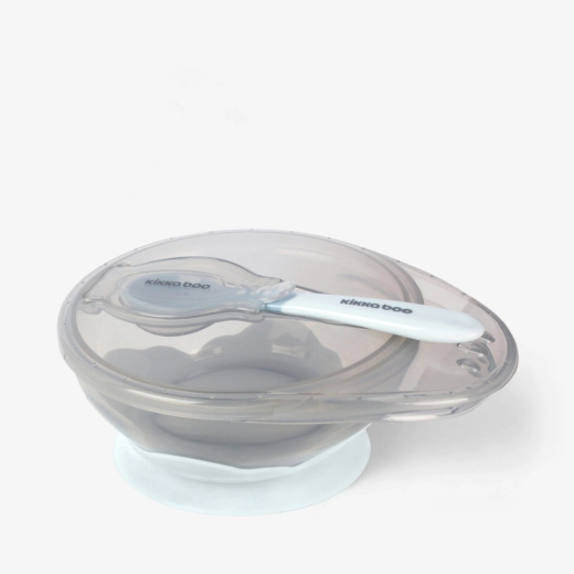 KikkaBoo Suction Bowl Blue Μπολ Φαγητού με Βεντούζα και Κουτάλι 250ml BPA Free 4+ Μηνών