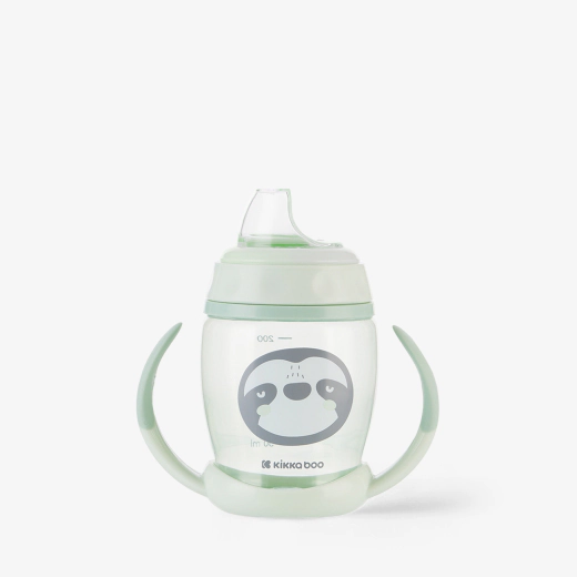 KikkaBoo Happy Face Mint Εκπαιδευτικό Ποτηράκι με Στόμιο Σιλικόνης 200ml 8+ Μηνών