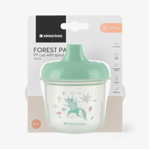 KikkaBoo Forest Party Mint Εκπαιδευτικό Ποτηράκι με Στόμιο 150ml 8+ Μηνών