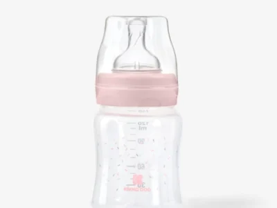 KikkaBoo Hippo Dreams Pink Γυάλινο Μπιμπερό 120ml με Θηλή Σιλικόνης Αντι-Κολικών 0+ Μηνών