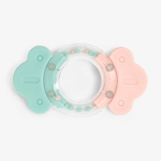 KikkaBoo Bonbon Pink Κουδουνίστρα & Μασητικό Σιλικόνης για Νεογέννητα BPA Free