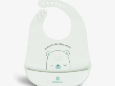 KikkaBoo Bear With Me Mint Σαλιάρα Σιλικόνης με Τσέπη Συλλογής Τροφών 4+ Μηνών BPA Free
