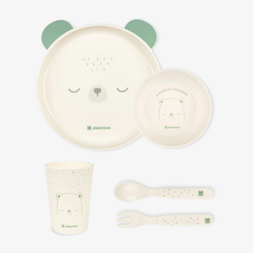 Σετ Βρεφικών Σκευών Bear With Me Mint PP 5τμχ – Πιάτο, Μπολ, Κύπελλο & Μαχαιροπίρουνα 6m+