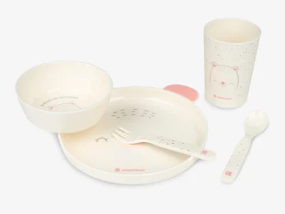 Παιδικό Σετ Φαγητού Bear With Me Pink 5 Τεμαχίων BPA Free για Παιδιά 6+ Μηνών
