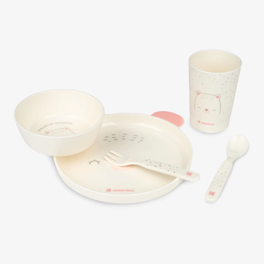 Παιδικό Σετ Φαγητού Bear With Me Pink 5 Τεμαχίων BPA Free για Παιδιά 6+ Μηνών