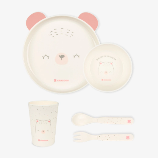 Παιδικό Σετ Φαγητού Bear With Me Pink 5 Τεμαχίων BPA Free για Παιδιά 6+ Μηνών