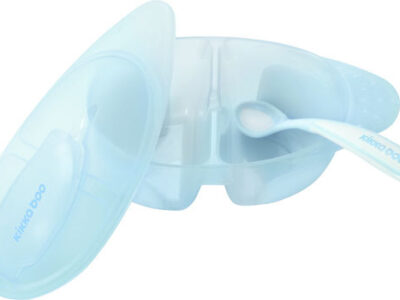 KikkaBoo Tasty Blue Παιδικό Φαγητοδοχείο με Κουτάλι 270ml Διπλό BPA Free