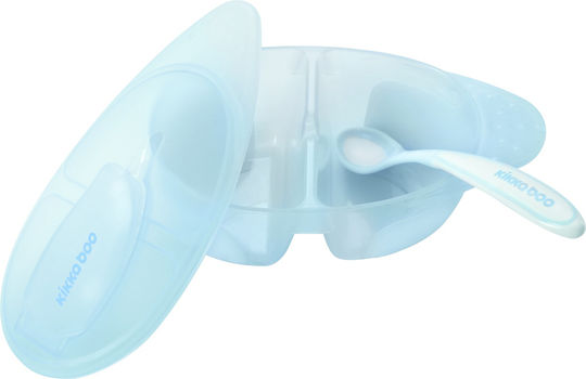KikkaBoo Tasty Blue Παιδικό Φαγητοδοχείο με Κουτάλι 270ml Διπλό BPA Free