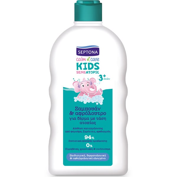 Septona Calm N’ Care Kids Atopic Παιδικό Σαμπουάν & Αφρόλουτρο για Δέρμα με Τάση Ατοπίας 200ml