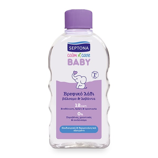 SEPTONA Baby Calm n’ Care Βρεφικό Λάδι Σώματος με Βάλσαμο & Λεβάντα 200ml