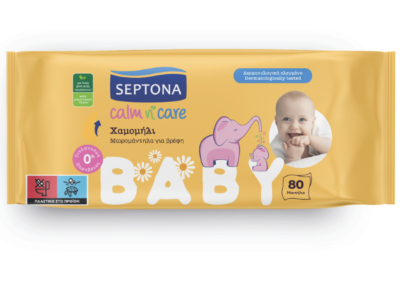 Septona Calm n’ Care Μωρομάντηλα με Χαμομήλι 80 Τεμάχια