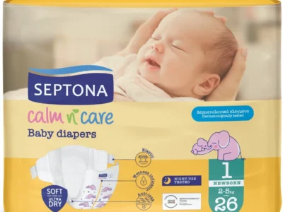 SEPTONA Calm N’ Care Baby Πάνες Newborn No1 για 2-5kg – 26 τεμάχια