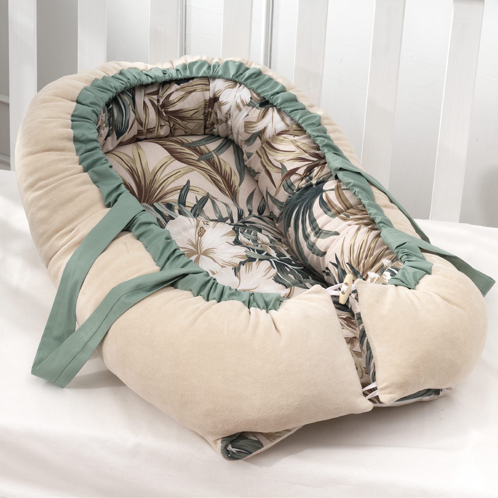 2703-230b Φωλιά Ύπνου Μωρού ABO – Tropical Leaves – 100% Βαμβάκι
