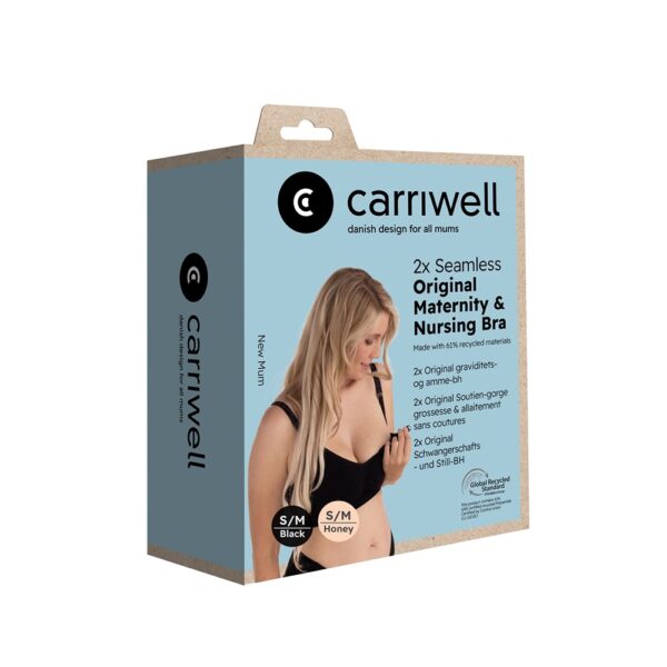 Carriwell 2 Pack Σουτιέν Θηλασμού Χωρίς Ραφές – Μαύρο & Μπεζ