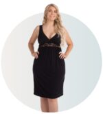 Carriwell Maternity & Nursing Nightie Νυχτικό Εγκυμοσύνης & Θηλασμού Μαύρο – S