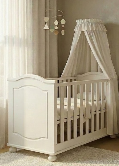 Κούνια Μαργαρίτα 70x140cm με Μετατροπή σε Προεφηβικό Κρεβάτι – Λευκή
